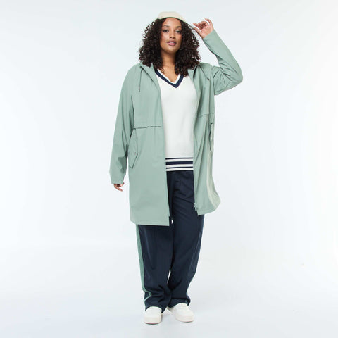 Parka longue déperlante avec détails réfléchissants