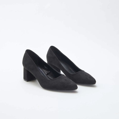 Escarpins en suédine avec talons carrés