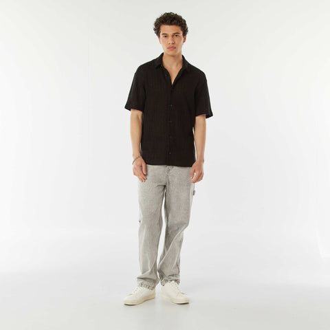 Chemise en maille ajourée manches courtes