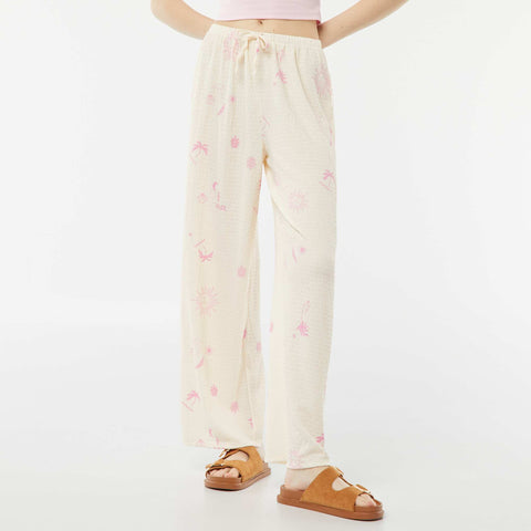 Pantalon large en maille gaufrée