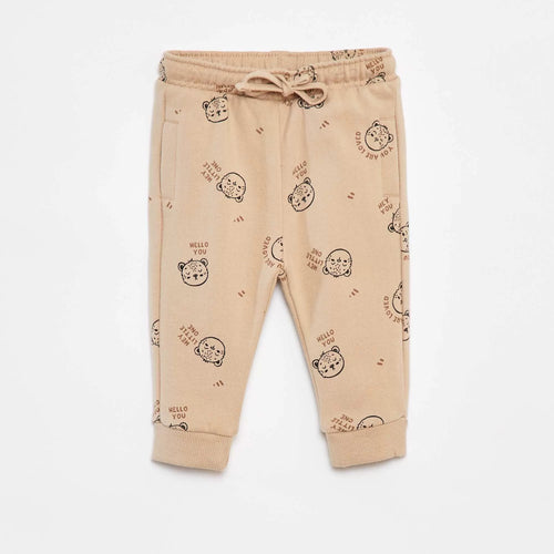 Pantalon jogging uni avec taille élastiquée