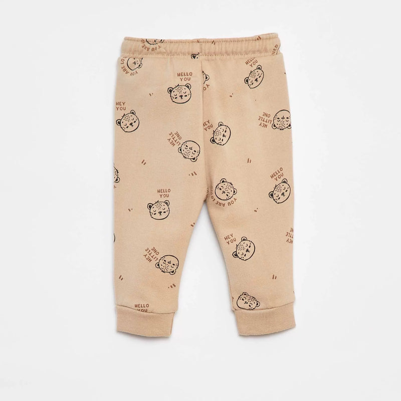 Pantalon jogging uni avec taille élastiquée