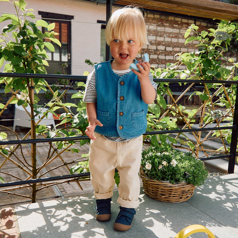 Pantalon en twill paperbag taille 3/4