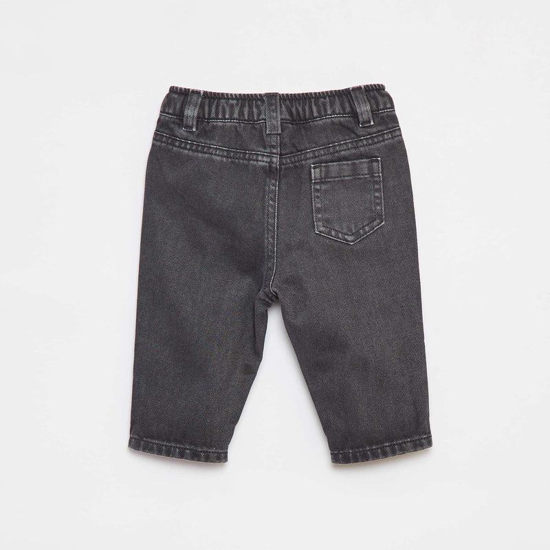 Pantalon en twill paperbag taille 3/4