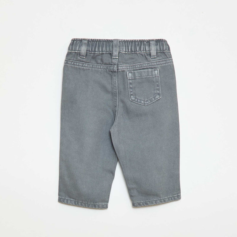 Pantalon en twill paperbag taille 3/4
