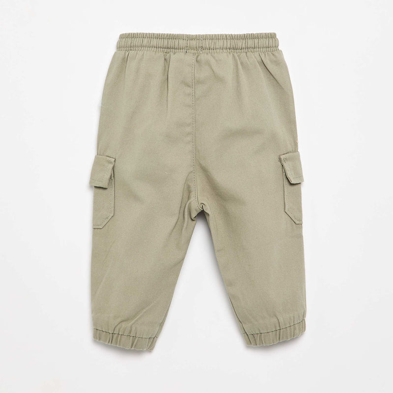 Pantalon jogger en twill avec poches à rabat