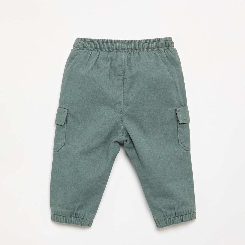 Pantalon jogger en twill avec poches à rabat