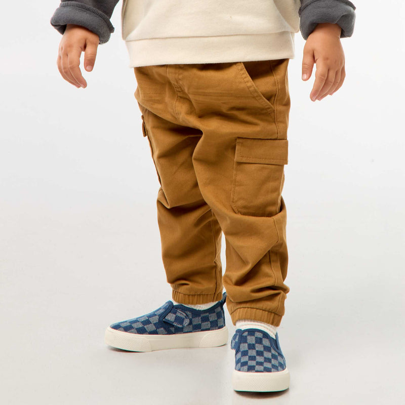 Pantalon jogger en twill avec poches à rabat
