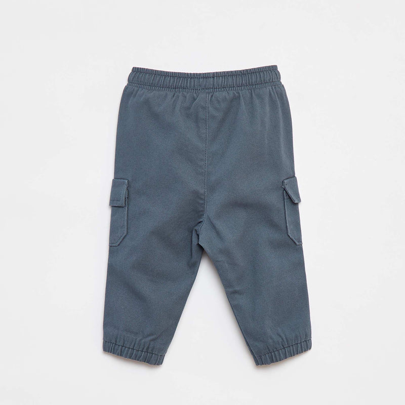 Pantalon jogger en twill avec poches à rabat