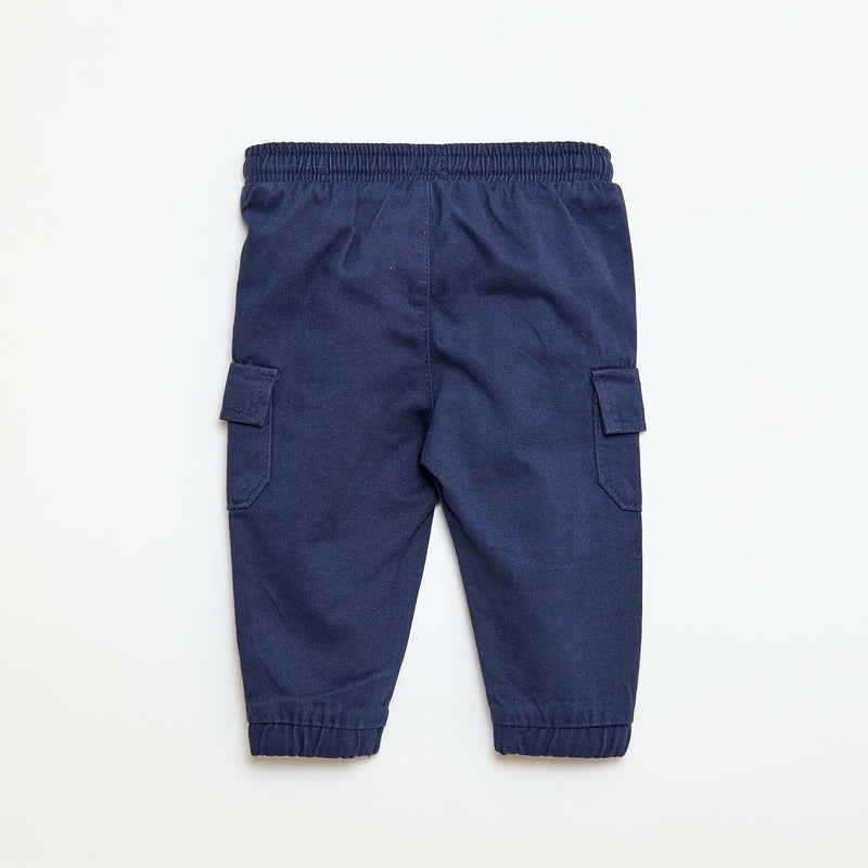 Pantalon jogger en twill avec poches à rabat