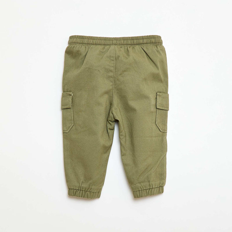 Pantalon jogger en twill avec poches à rabat