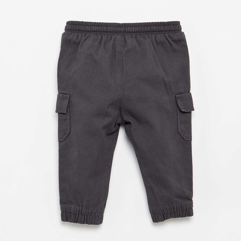 Pantalon jogger en twill avec poches à rabat