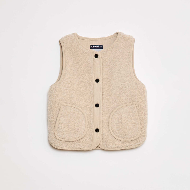 Veste effet moutonnée sans manches
