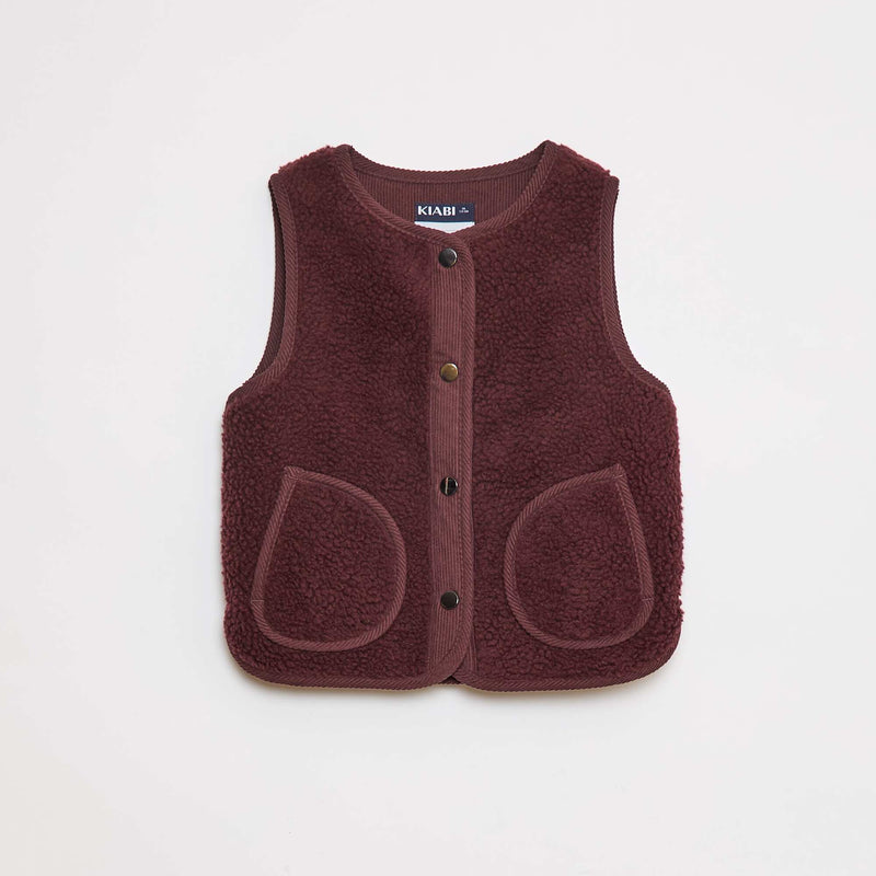 Veste effet moutonnée sans manches
