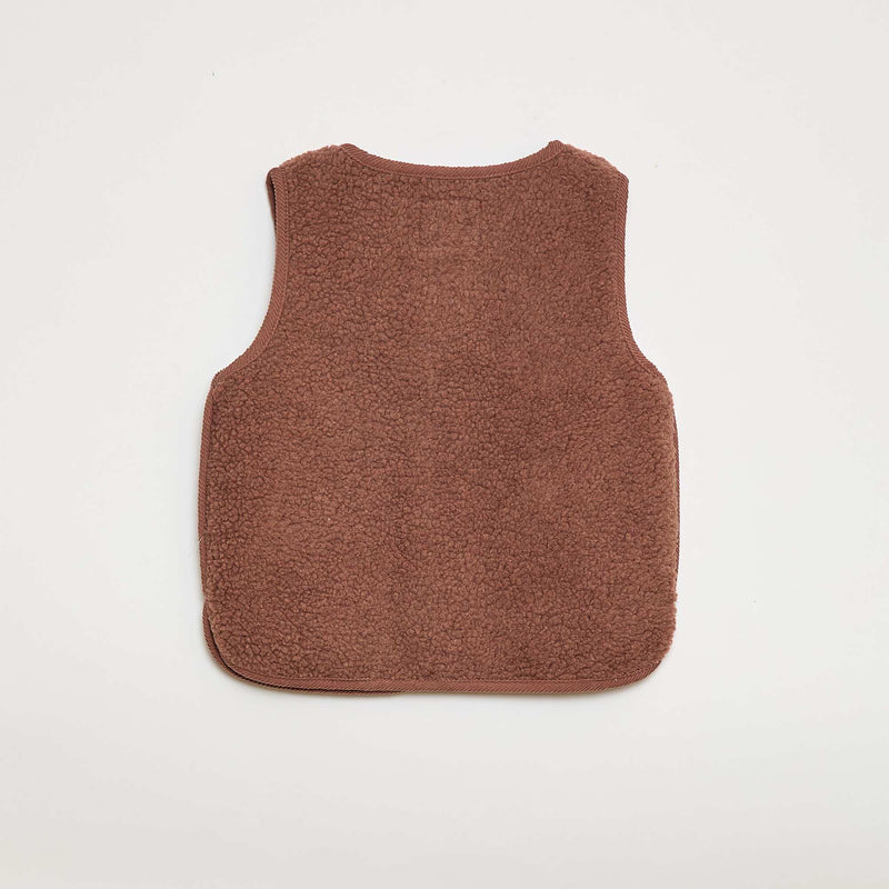 Veste effet moutonnée sans manches