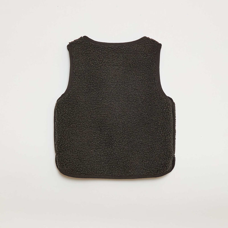 Veste effet moutonnée sans manches