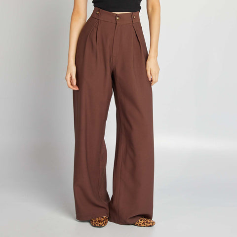 Pantalon large taille haute