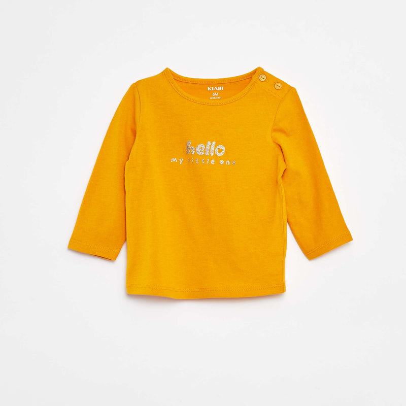 T-shirt à manches longues imprimé – Jaune – Kiabi Maroc