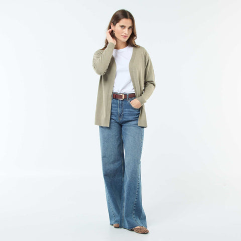 Gilet long en maille fine