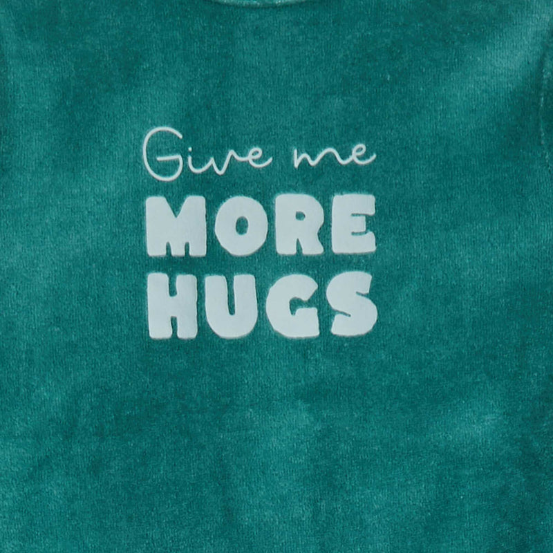 Pyjama en velours avec pieds et animation devant