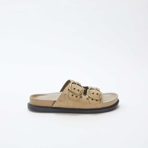 Sandales type suédine avec brides à œillets