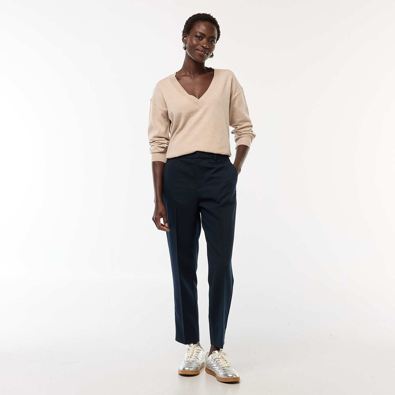 Pull en maille fine col V