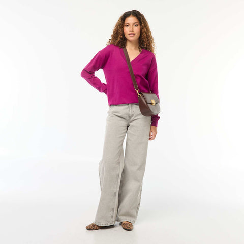 Pull en maille fine col V