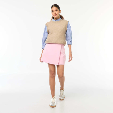Pull sans manches en maille tricot