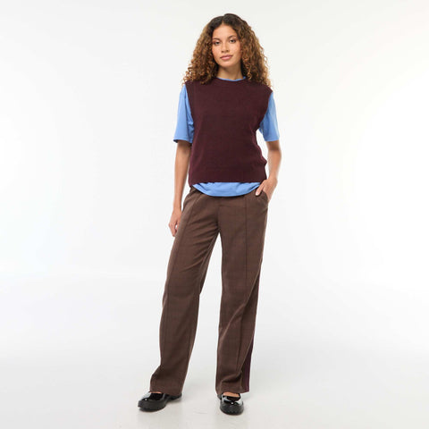 Pull sans manches en maille tricot