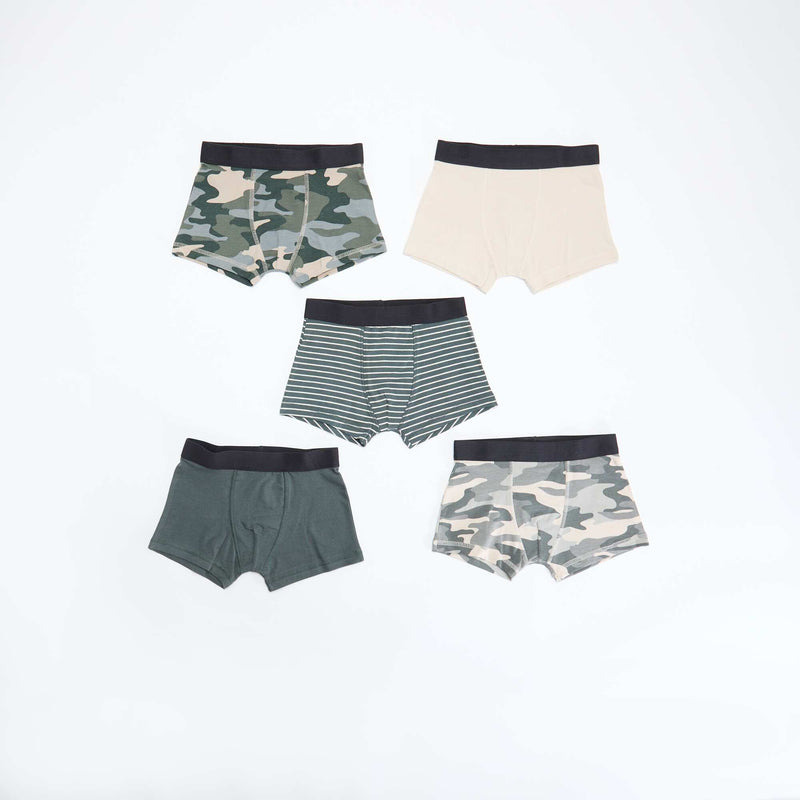 Lot de 5 boxers unis ou imprimés