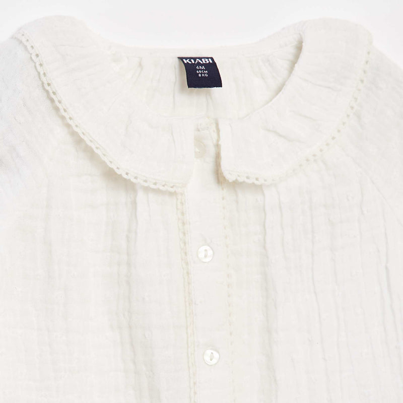 Blouse plumetis en gaze de coton