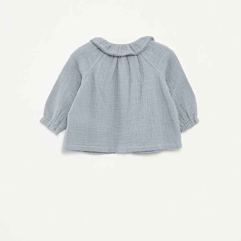 Blouse plumetis en gaze de coton