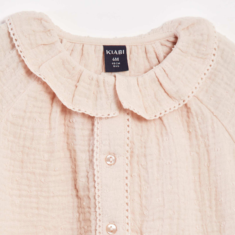 Blouse plumetis en gaze de coton