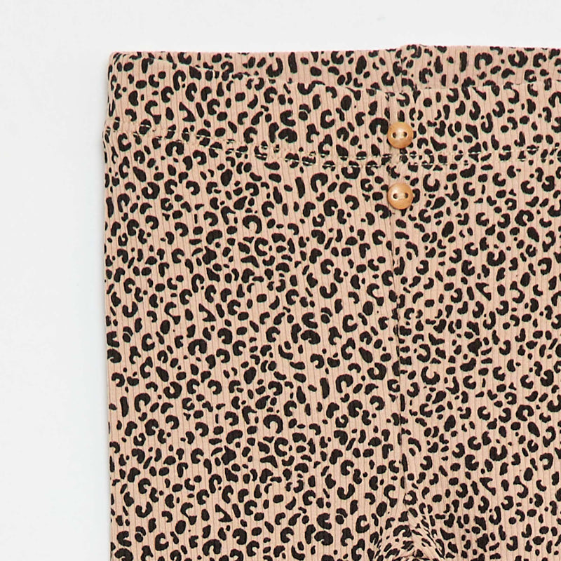 Legging long côtelé à motif