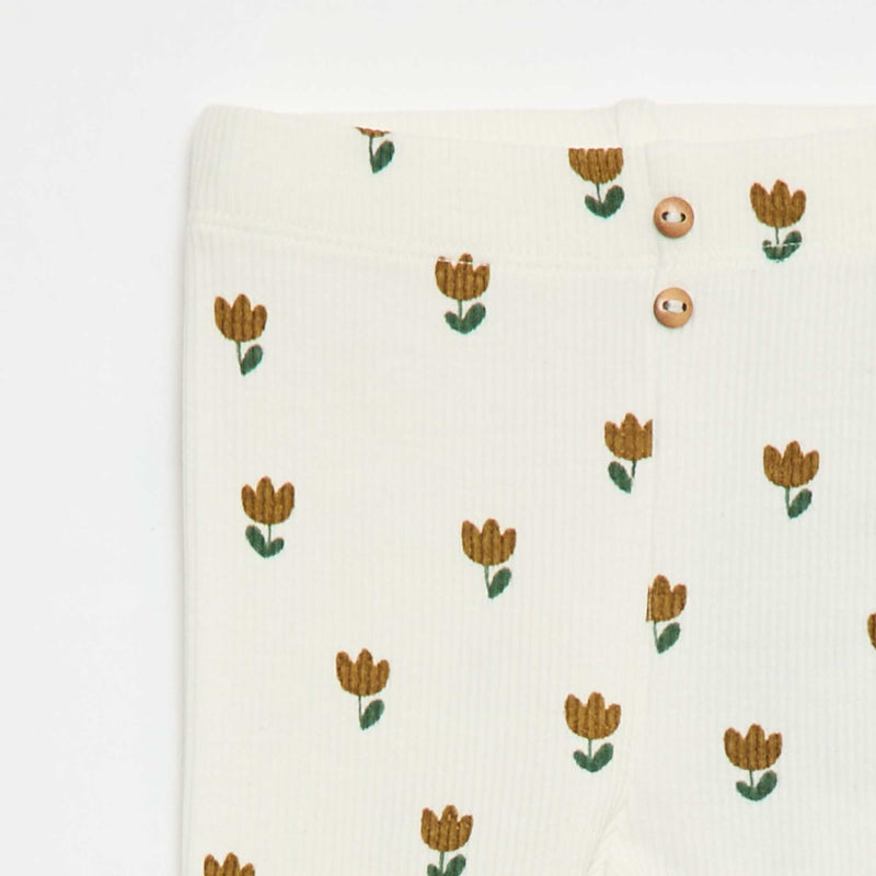 Legging long côtelé à motif
