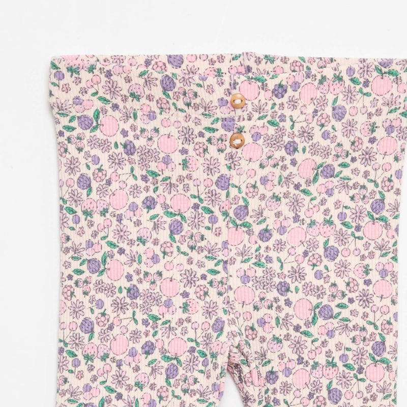 Legging long côtelé à motif