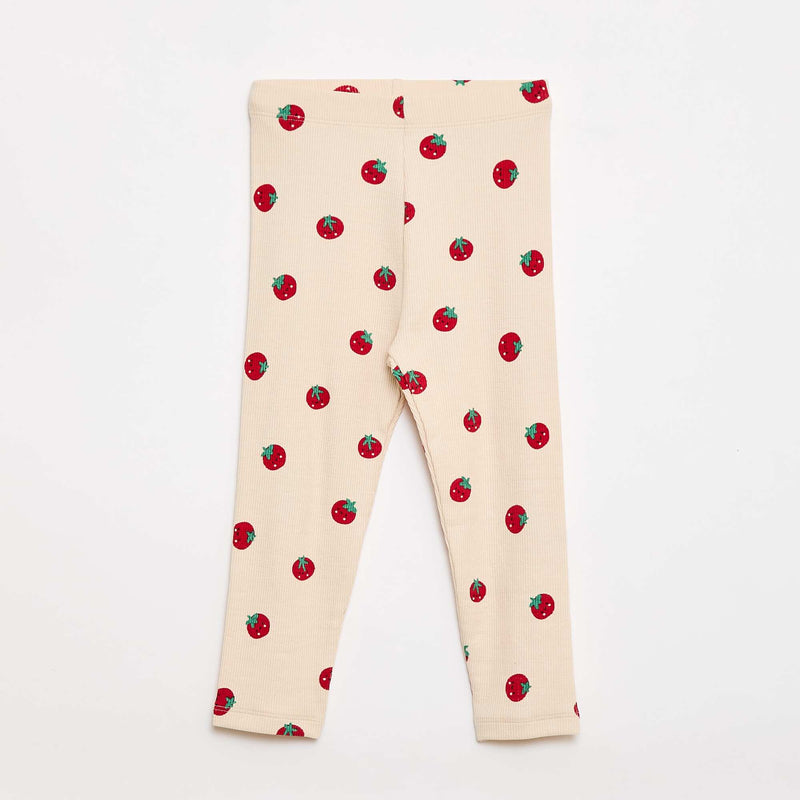 Legging long côtelé à motif