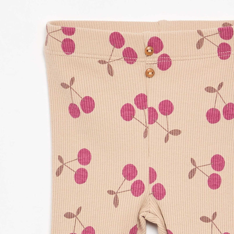 Legging long côtelé à motif