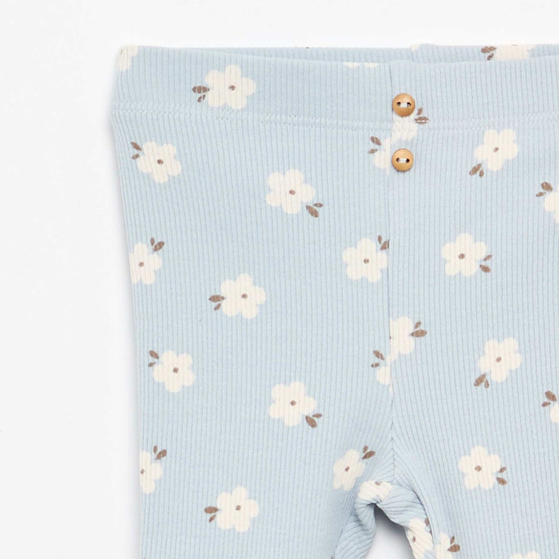 Legging long côtelé à motif