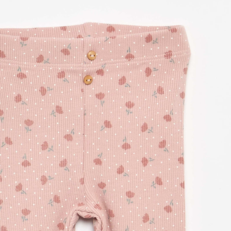 Legging long côtelé à motif