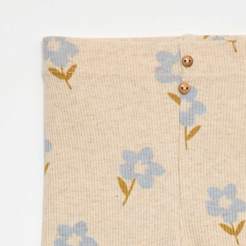 Legging long côtelé à motif