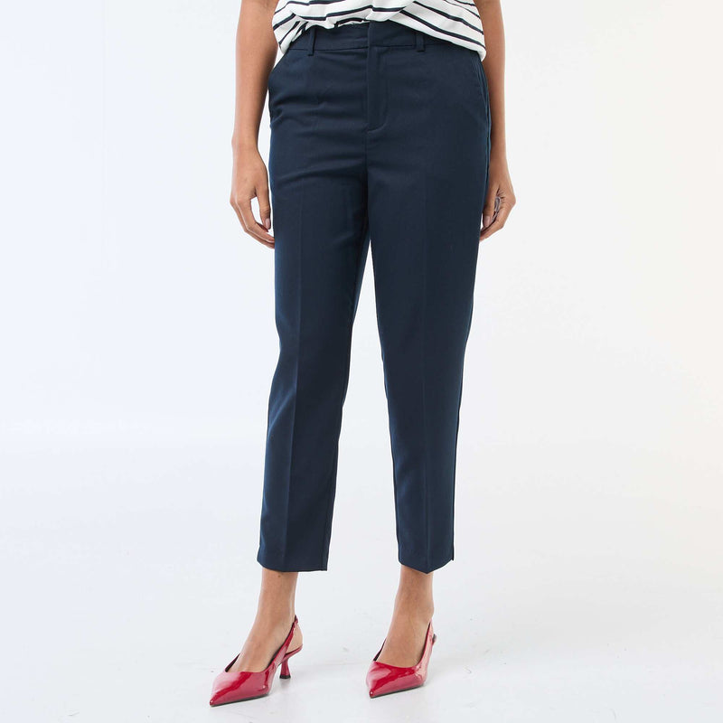 Pantalon cigarette uni pour femme