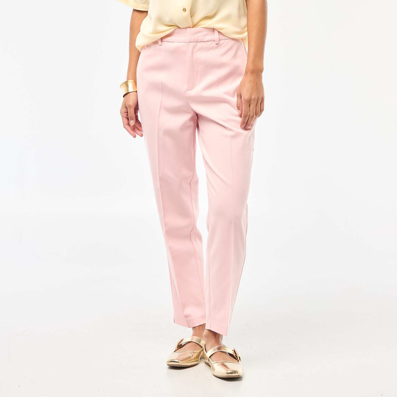 Pantalon cigarette uni avec 2 poches