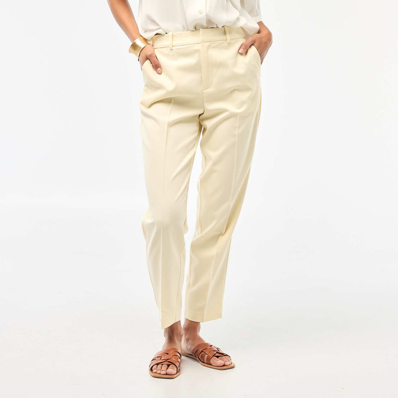 Pantalon cigarette uni avec 2 poches