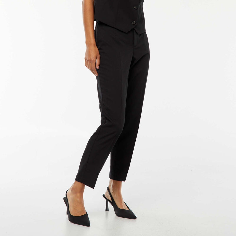 Pantalon cigarette uni avec 2 poches