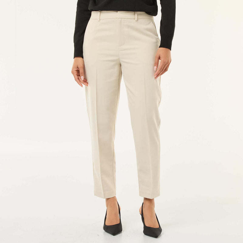 Pantalon cigarette uni avec 2 poches