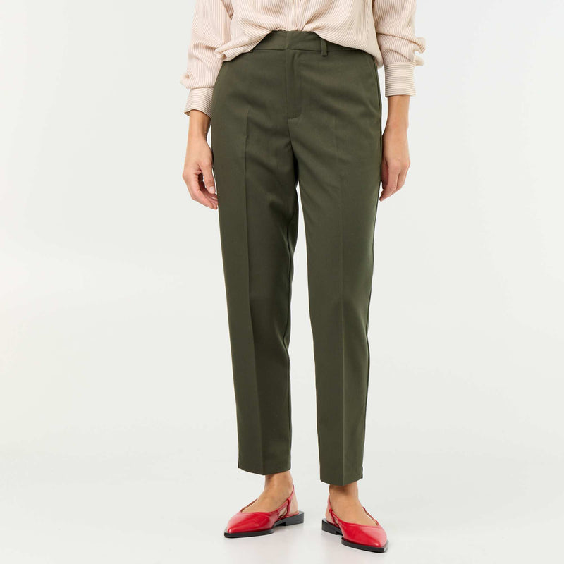 Pantalon cigarette uni pour femme