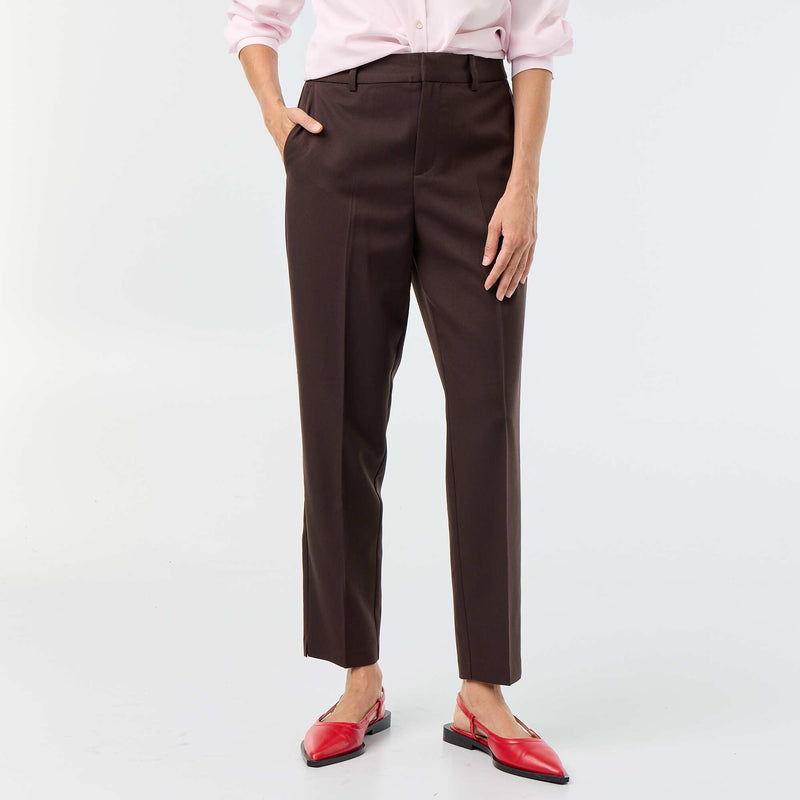 Pantalon cigarette uni pour femme