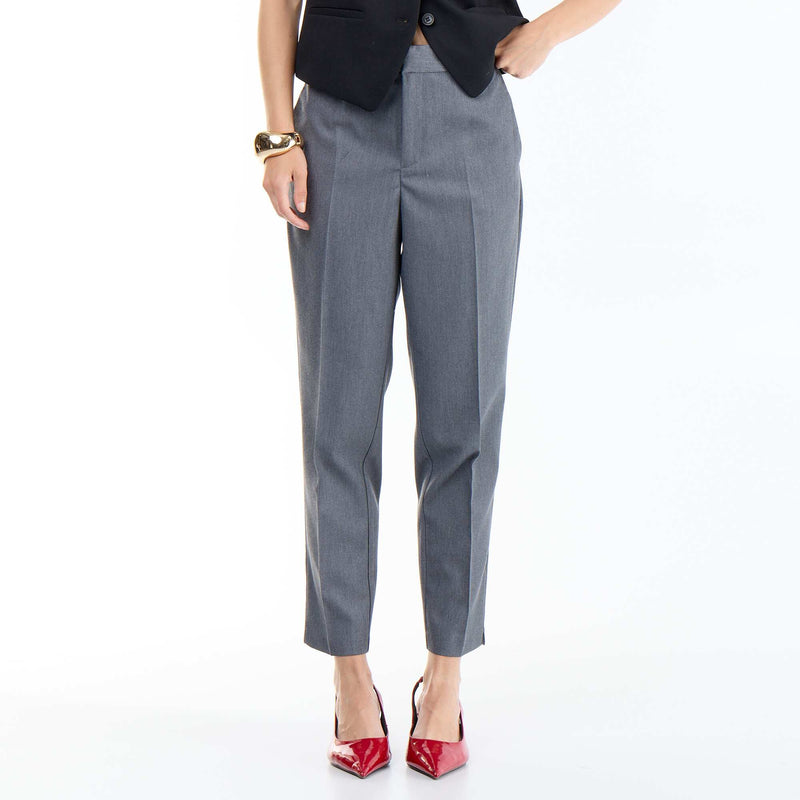 Pantalon cigarette uni pour femme