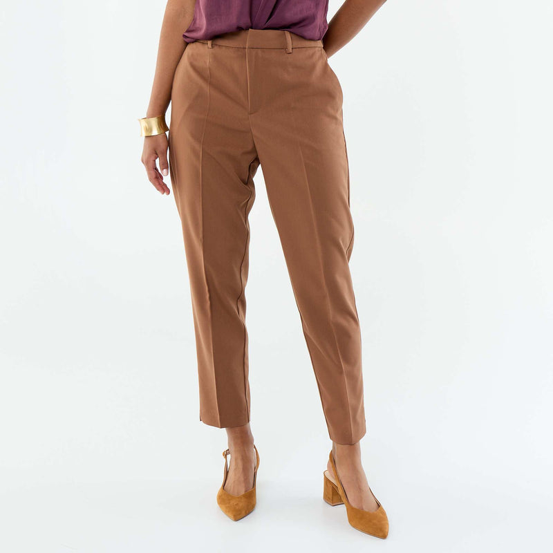 Pantalon cigarette uni pour femme
